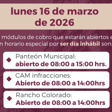 Ayuntamiento de Puebla anuncia horario especial de módulos de cobro el lunes 16 de marzo