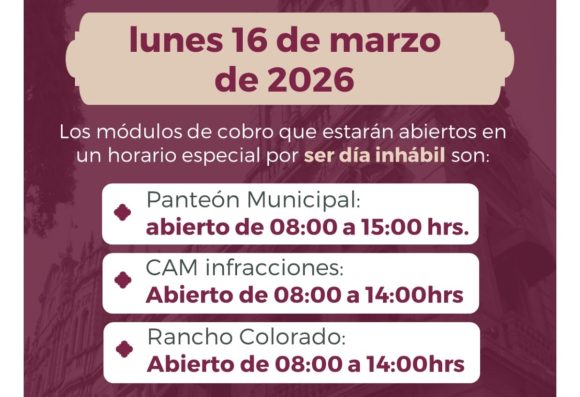 horario-especial Ayuntamiento de Puebla anuncia horario especial de módulos de cobro el lunes 16 de marzo