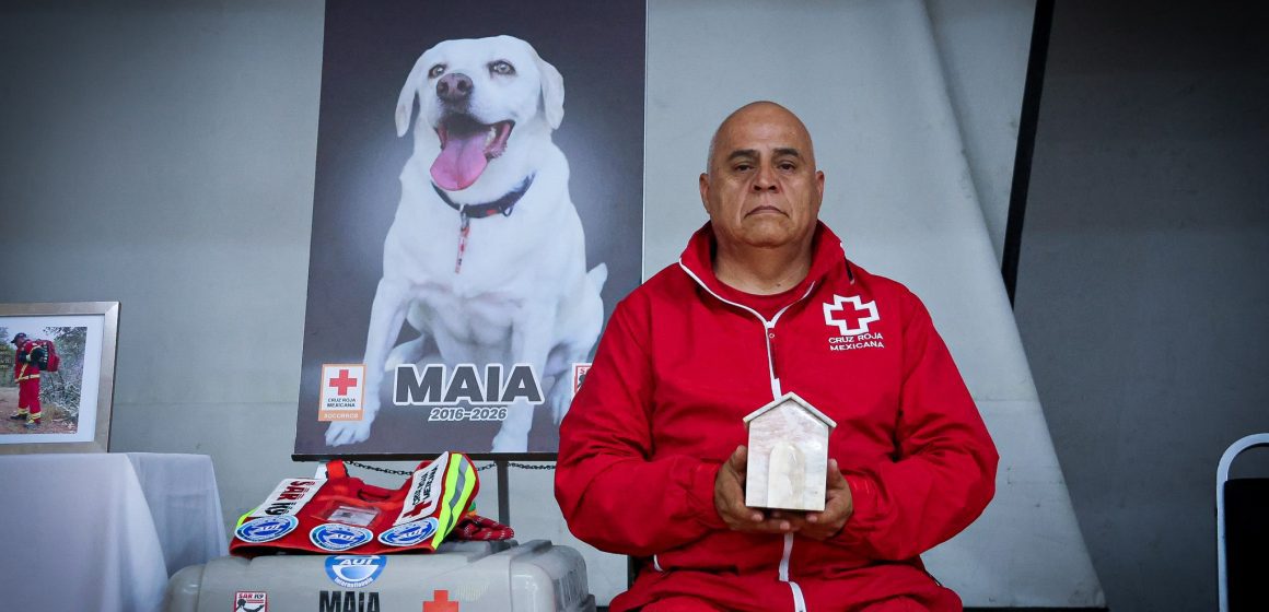 maia Cruz Roja Puebla rinde homenaje a Maia, valiente integrante del equipo SAR K-9