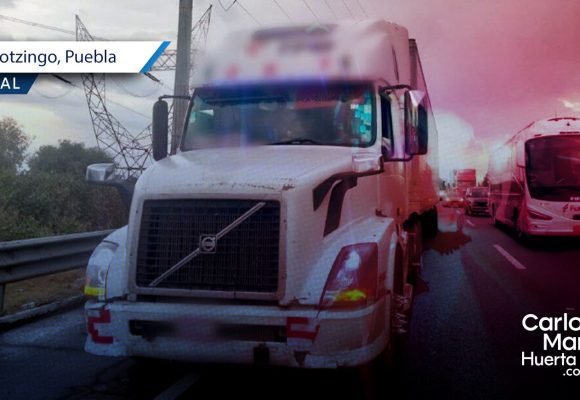 recuperan tractocamión Huejotzingo Recuperan tractocamión robado en Huejotzingo