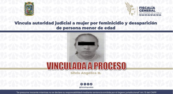Vinculan a proceso a mujer por el feminicidio de su hija de 8 años en Huauchinango