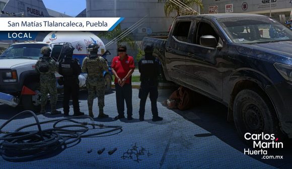 Detienen a hombre con 4 mil 600 litros de gas LP ilícito en San Francisco Tláloc