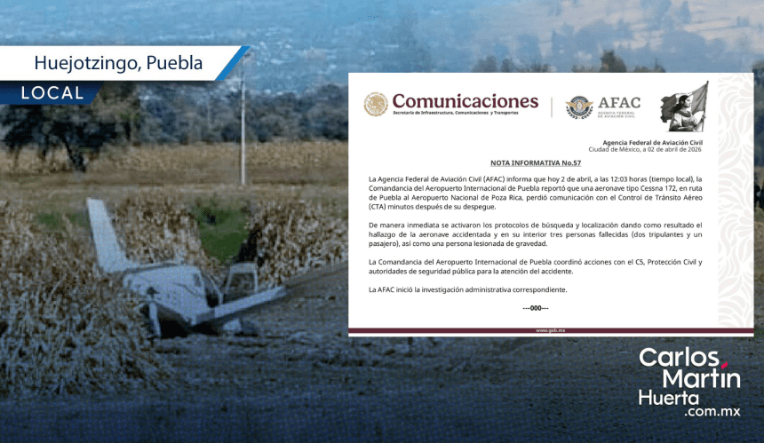 AFAC investiga caída de avioneta Cessna 172 que dejó cuatro muertos