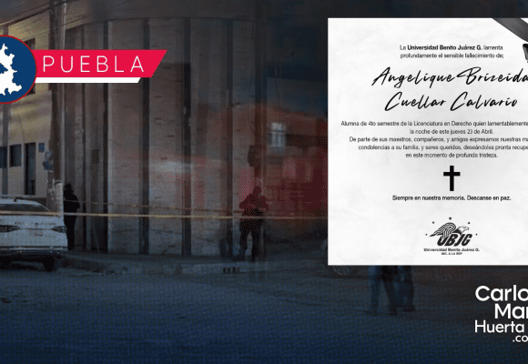 Tras asesinato de estudiante, Universidad Benito Juárez publica esquela