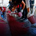 Elaboran alfombra monumental en San Pedro Cholula por Semana Santa