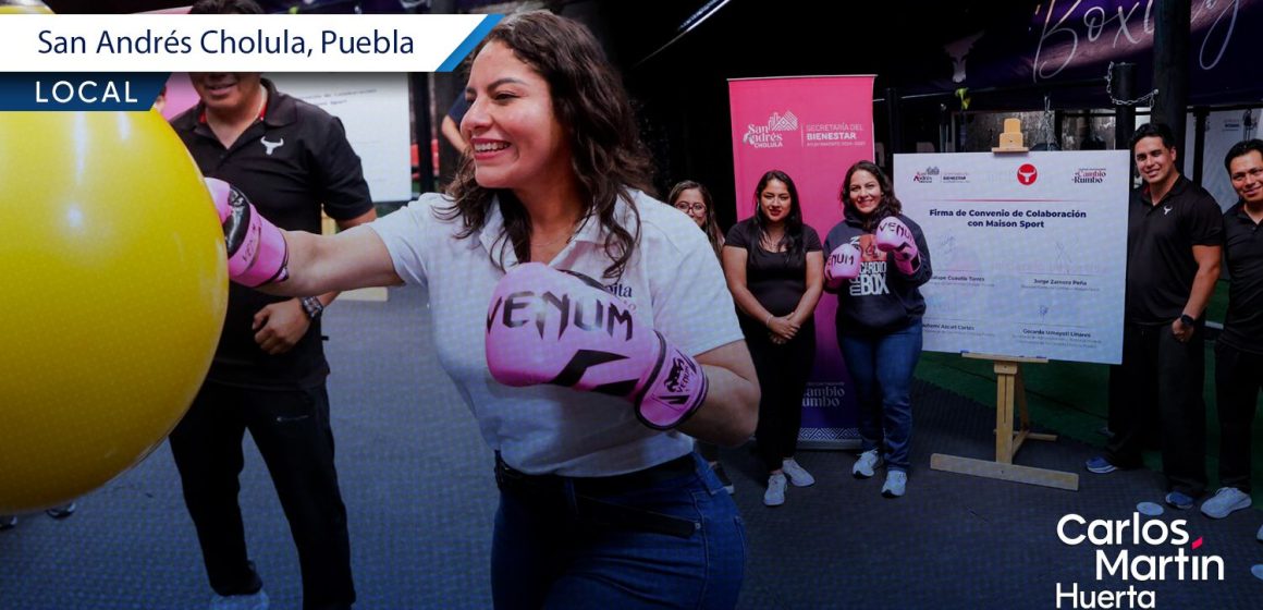 Lupita Cuautle firma convenio para impulsar el boxeo en San Andrés Cholula