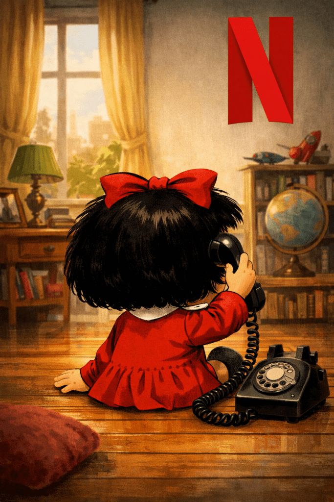 Mafalda y su telefono vintage