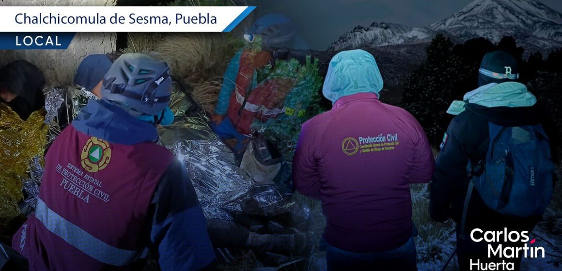 Rescatan a tres personas extraviadas en barranca de Chalchicomula de Sesma