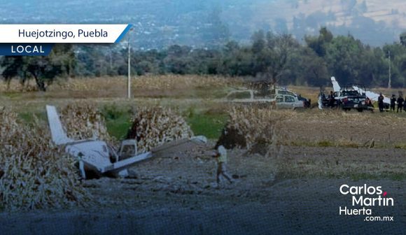 Se desploma avioneta en terrenos de Santa Ana Xalmimilulco
