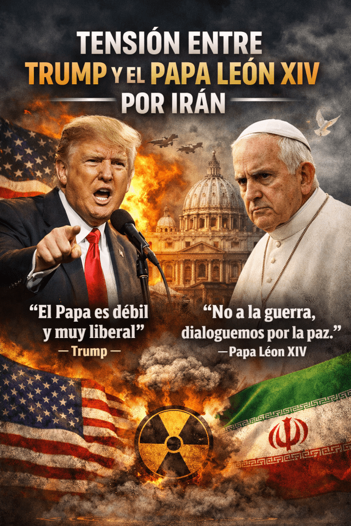 Trump cuestiona liderazgo del papa León XIV en medio del conflicto con Irán 1 Tension entre Trump y el Papa