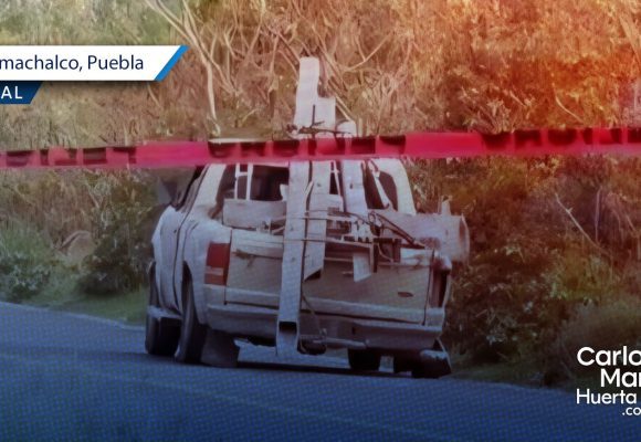 Balean camioneta en Tecamachalco; hay un muerto y un herido