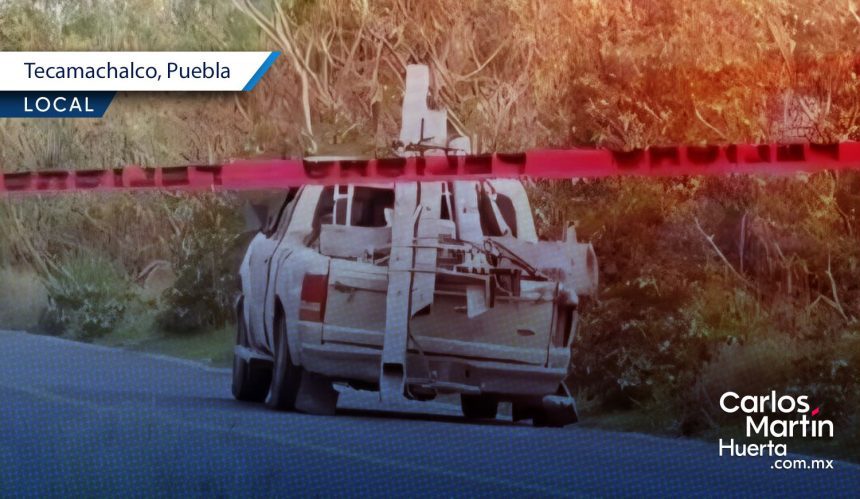Balean camioneta en Tecamachalco; hay un muerto y un herido