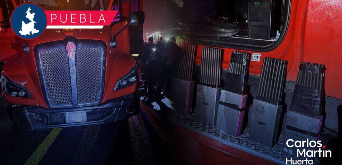 Golpe al huachicol en Puebla: Aseguran tractocamión con 8 mil litros de hidrocarburo