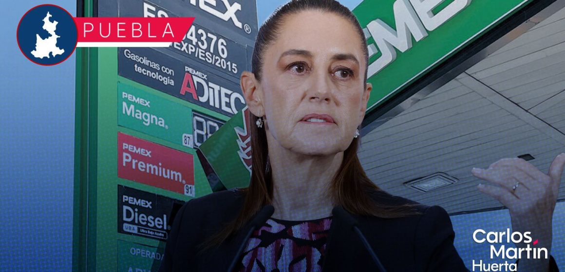 Gasolineras en Puebla venden hasta en 30 pesos por litro de diésel; Sheinbaum pide no comprarles