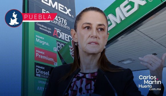 Gasolineras en Puebla venden hasta en 30 pesos por litro de diésel; Sheinbaum pide no comprarles