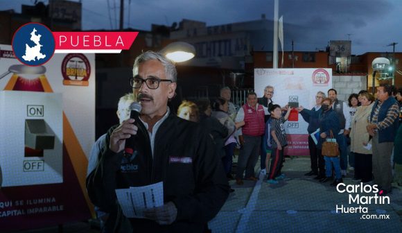 San Aparicio se ilumina al 100% con tecnología LED: Inauguran nueva etapa de “Puebla Brilla”