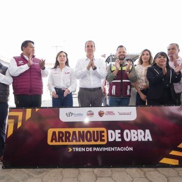 Pepe Chedraui pone en marcha el Tren Capitalino de Pavimentación en Puebla