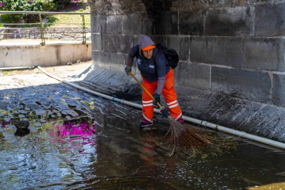 Mejoran imagen del Puente de Ovando con jornada de limpieza integral en Puebla