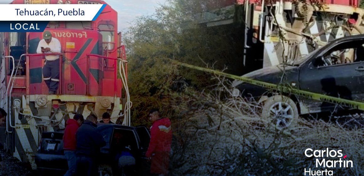 Intentan ganarle al tren y son arrastrados 80 metros en Tehuacán; una mujer pierde la vida
