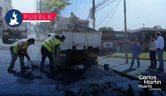 Realizan bacheo en la colonia Belisario Domínguez; refuerzan movilidad en arterias de Puebla