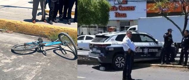 accidnte-patrulla Ciclista muere tras ser arrollado por patrulla estatal en Tehuacán
