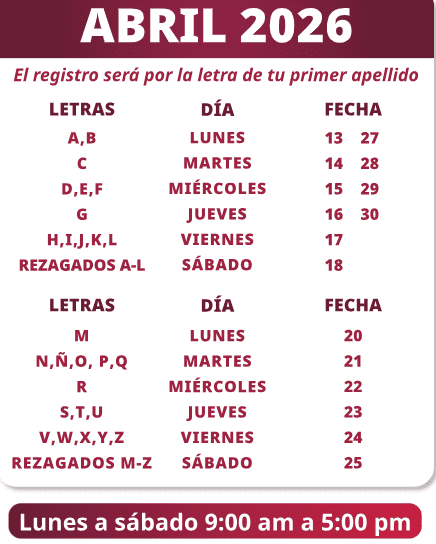 ¿Ya sabes cuándo registrarte? Inicia el nuevo Sistema Universal de Salud 2 calendario