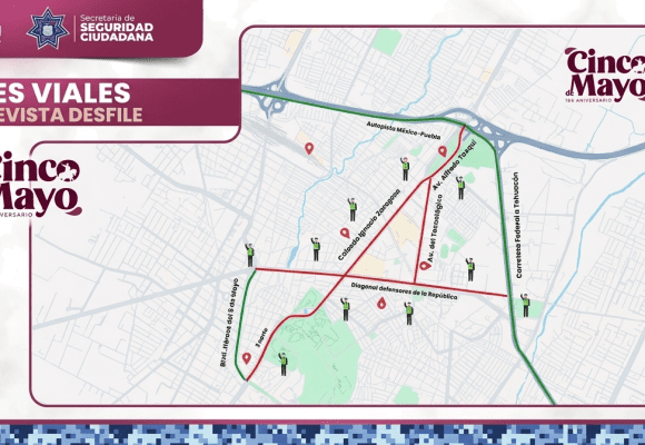 Cierres viales en Puebla  este 28 de abril: Horarios y rutas por Pase de Revista 5 de Mayo