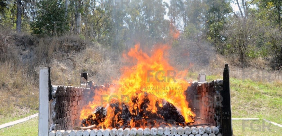 La FGR realizó la incineración de más de 195 kilos de droga en Puebla