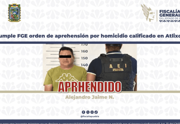 Detienen en Atlixco a sujeto buscado por homicidio en la CDMX