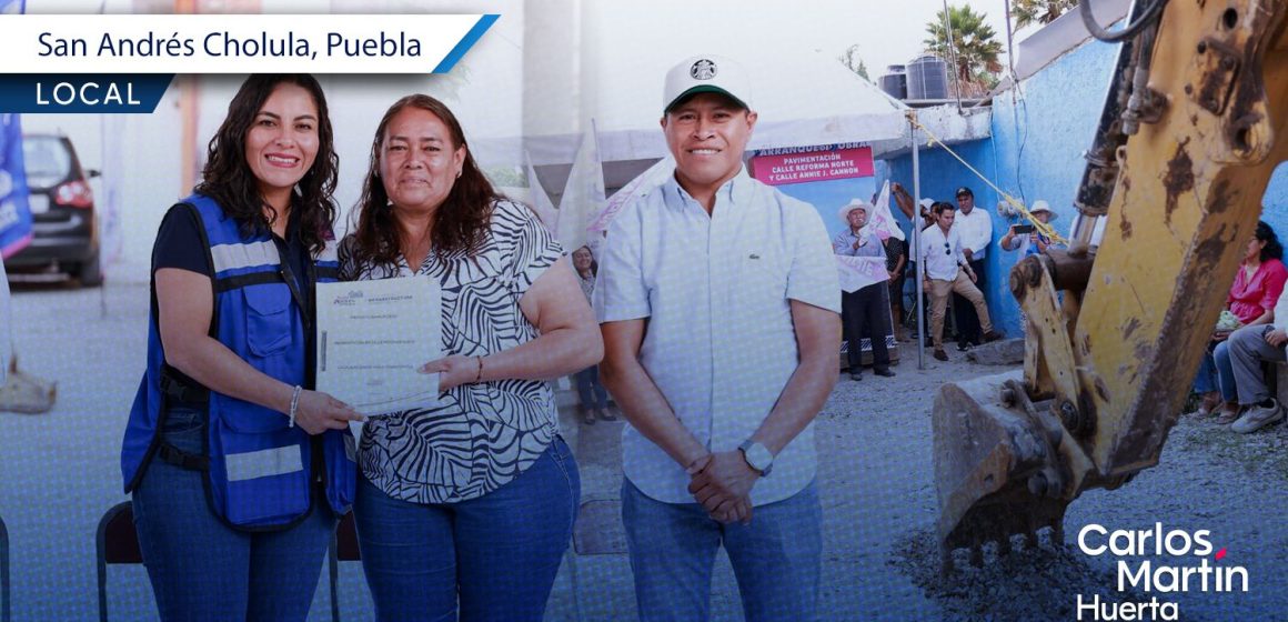 Arranca pavimentación en Santa María Tonantzintla tras más de 20 años de espera
