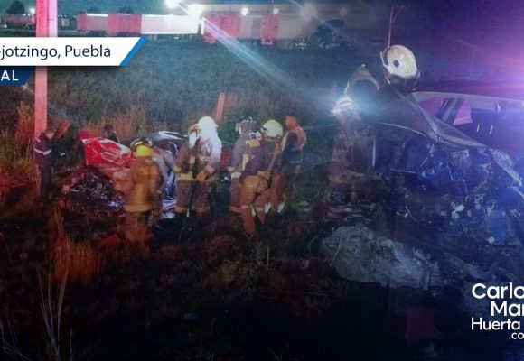 Choque en Bulevar Aeropuerto de Huejotzingo deja dos muertos y cinco heridos