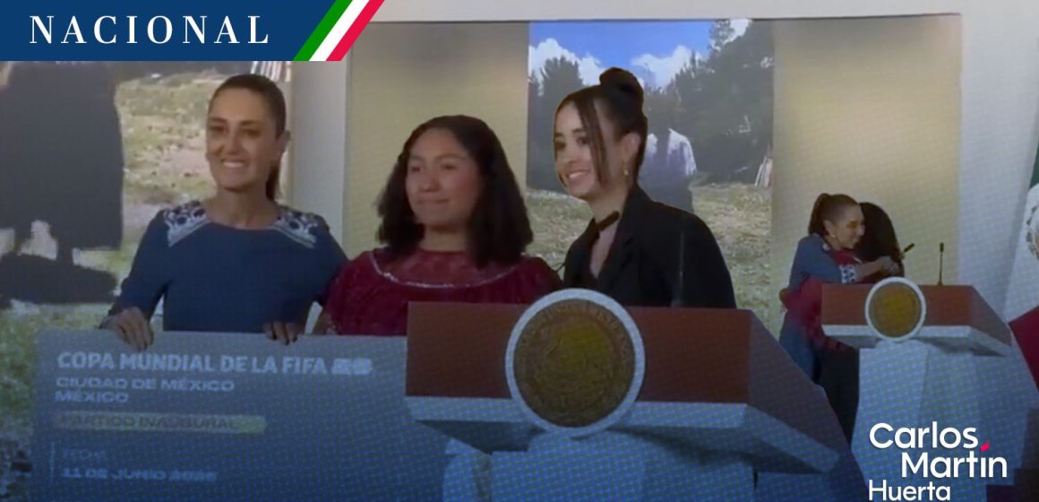 Claudia Sheinbaum - boleto Mundial Sheinbaum entrega boletos para el Mundial 2026 a ganadoras de concurso de dominadas