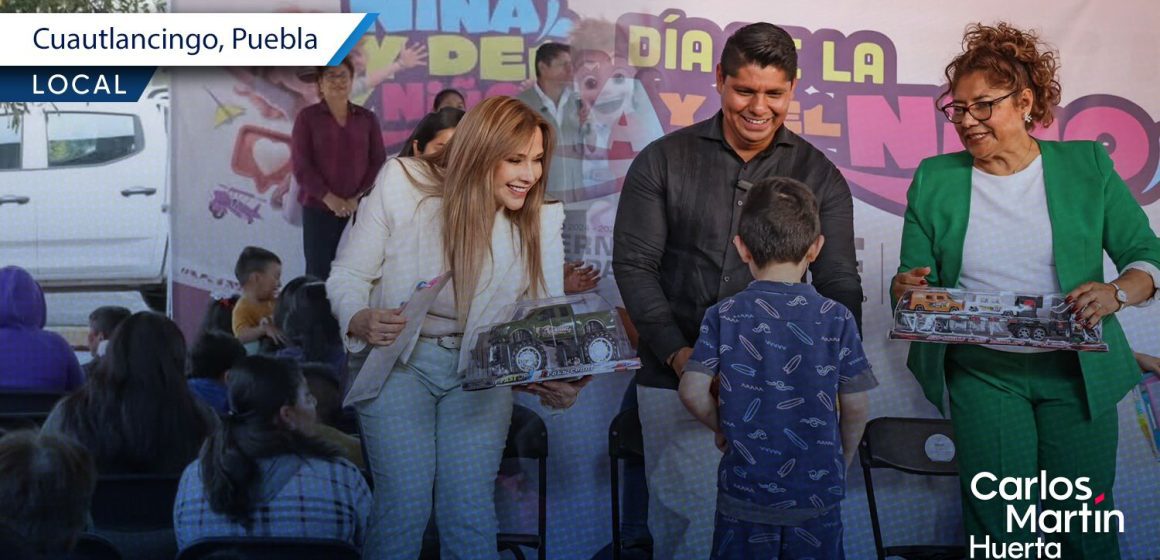 Cuautlancingo celebra el Día del Niño con la entrega de juguetes