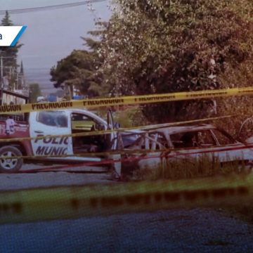 Cuerpo calcinado y auto Amozoc Hallan cadáver calcinado junto a un automóvil en Amozoc