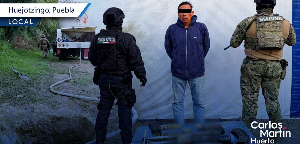 Detienen a hombre por extracción ilegal de hidrocarburo en Huejotzingo