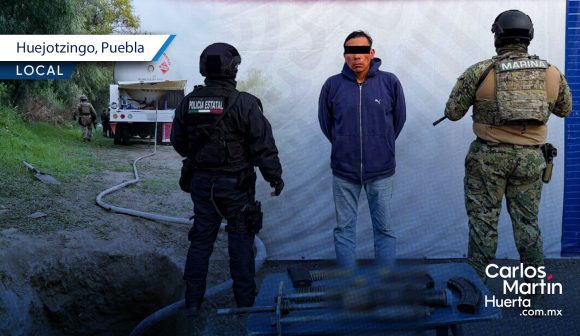 Detienen a hombre por extracción ilegal de hidrocarburo en Huejotzingo