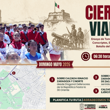 Cortes a la circulación por ensayos de la Conmemoración de la Batalla del 5 de Mayo