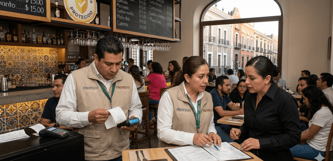 Profeco refuerza operativos en Puebla: Vigilarán precios y abusos en bares y restaurantes
