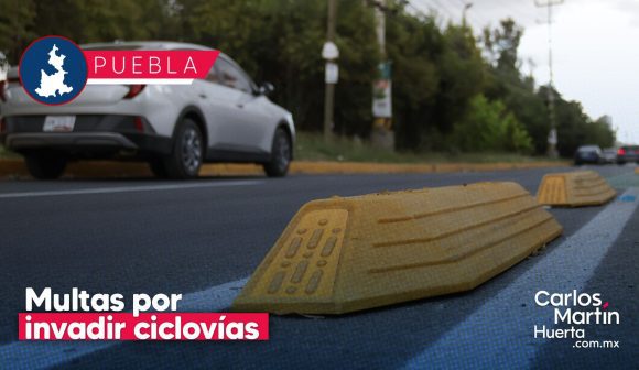 Infraccionan a 30 conductores en Puebla por invadir ciclovías