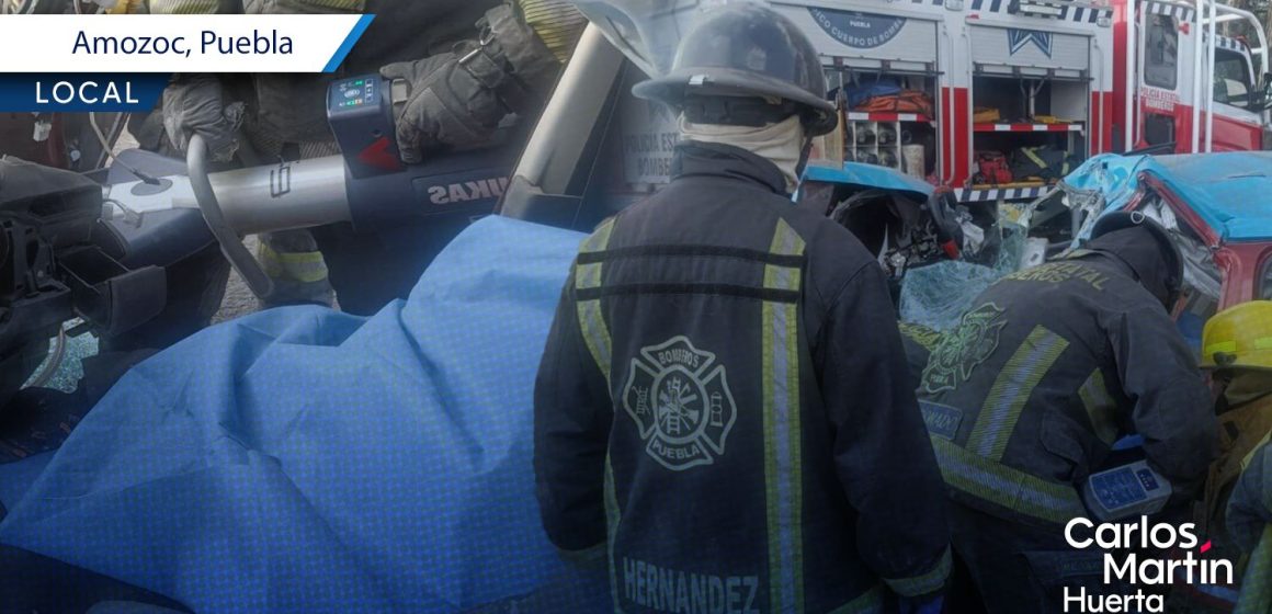 Trágico accidente en la Amozoc–Acajete: Muere taxista tras chocar contra un camión