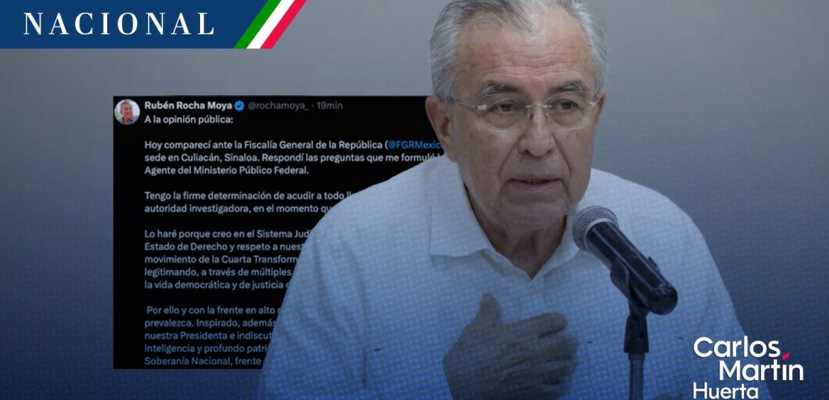 Rubén Rocha Moya comparece ante la FGR en Culiacán