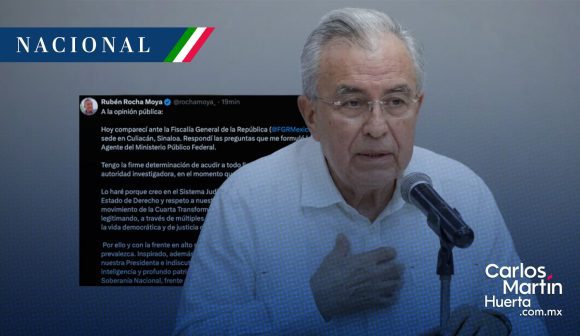 Rubén Rocha Moya comparece ante la FGR en Culiacán