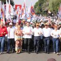 Puebla impulsa desarrollo con soberanía, derechos laborales y crecimiento económico: Armenta marcha con trabajadores