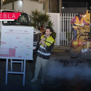 Ejecutan pavimentación de la 20 Sur en el Mirador con turnos día y noche