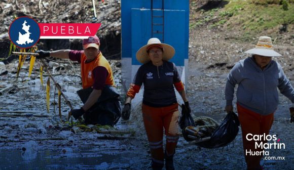 WhatsApp Image 2026-05-29 at 12.19.23 PM Prevención ante las lluvias en Puebla: Realizan limpieza masiva en el vaso regulador Puente Negro