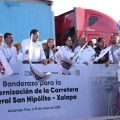 Armenta Mier encabeza banderazo de inicio a modernización de carretera federal San Hipólito-Xalapa