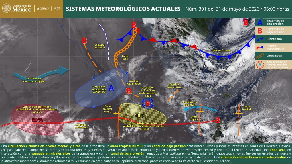 Puebla, entre los estados con pronóstico de lluvias, alerta el SMN 1 lluvia