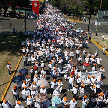 Marcha del 1 de Mayo en Puebla: Trabajadores exigen salarios dignos y mejores pensiones