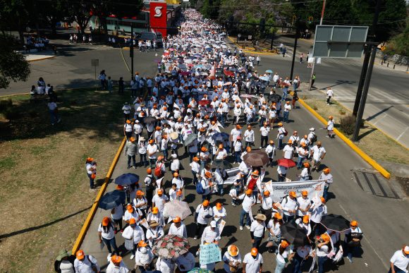 Marcha del 1 de Mayo en Puebla: Trabajadores exigen salarios dignos y mejores pensiones