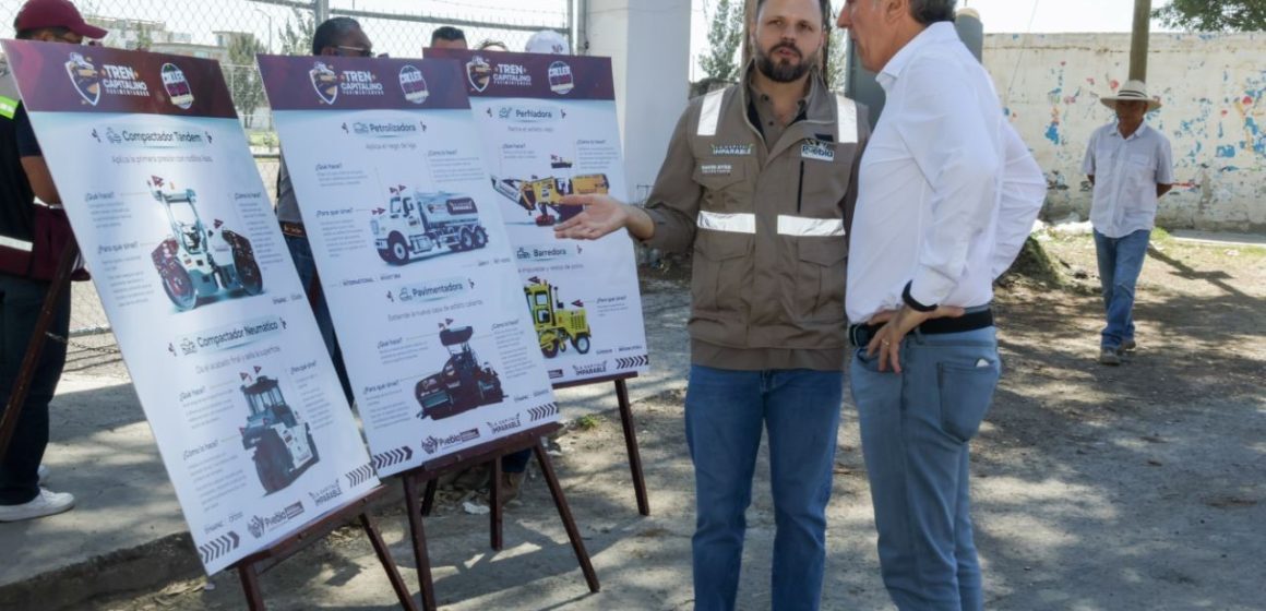 Supervisa Pepe Chedraui intervención del Tren Capitalino de Pavimentación en la colonia Vicente Guerrero